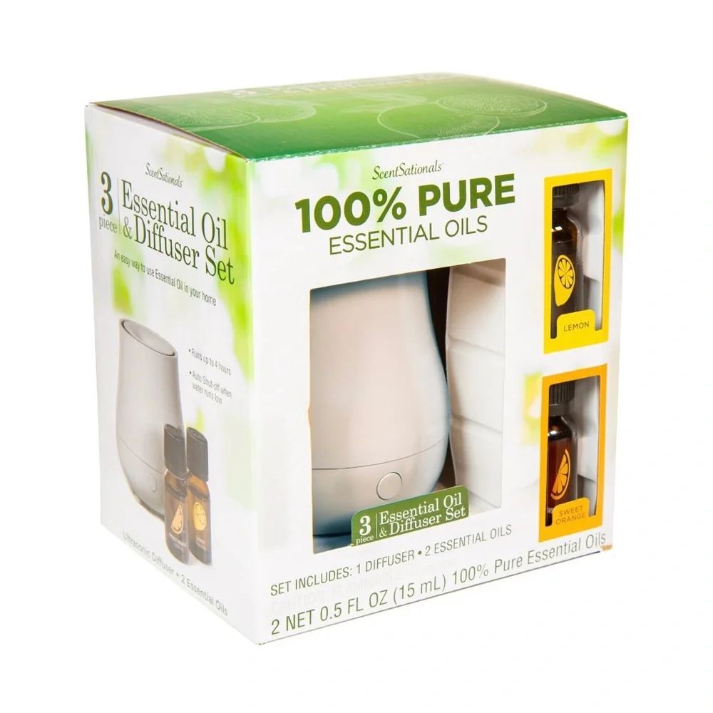 3 Piece Essential Oil & Diffuser Set